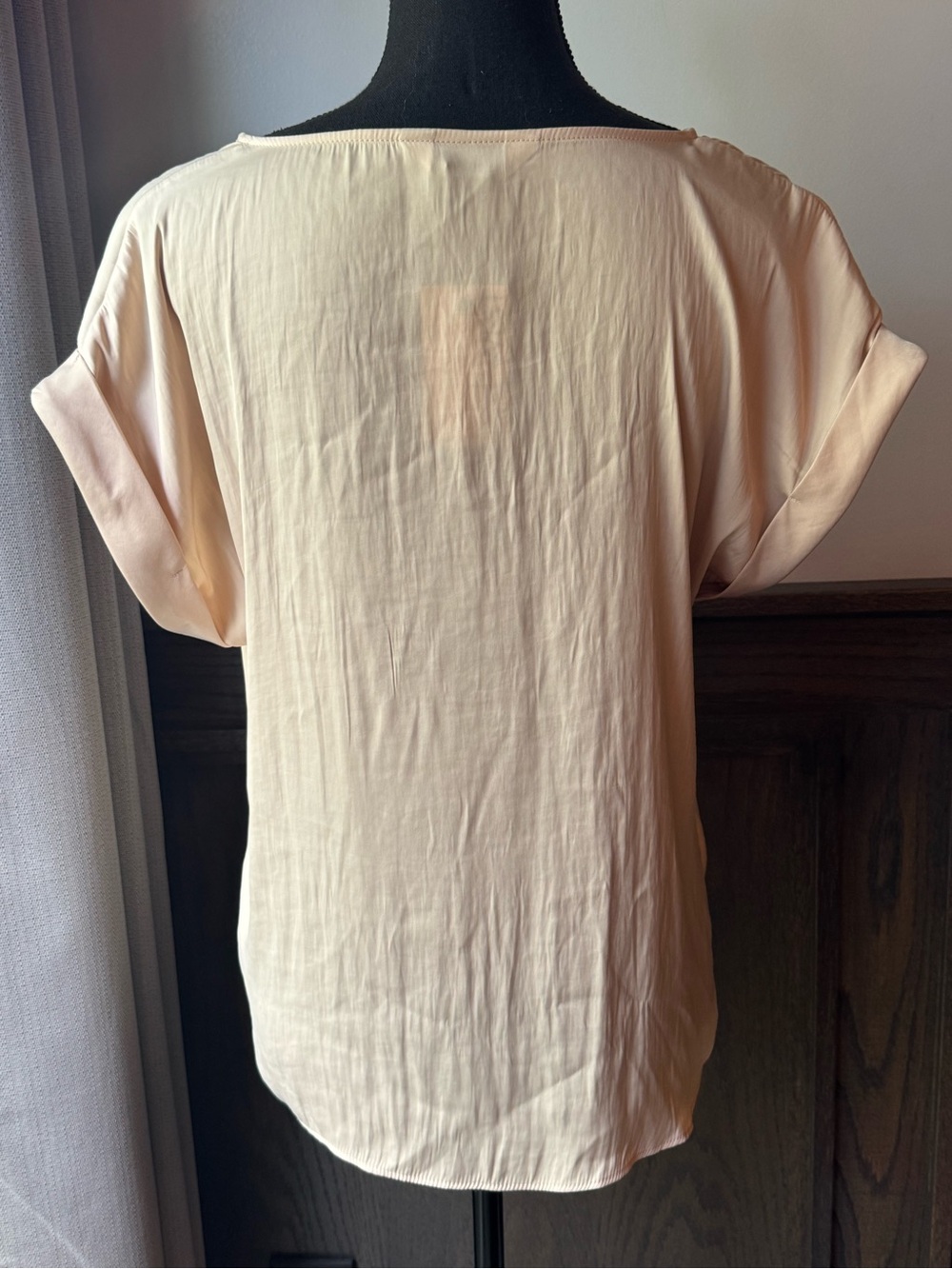 Nine West Pale Blush Short Sleeve Scoop Neck Top - Picture 3 of 7